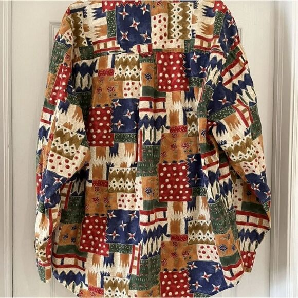 Vtg90s The Territory Ahead M 100% Cotton Abstract PrintPocket ButtonUpMen Shirt - Picture 10 of 11